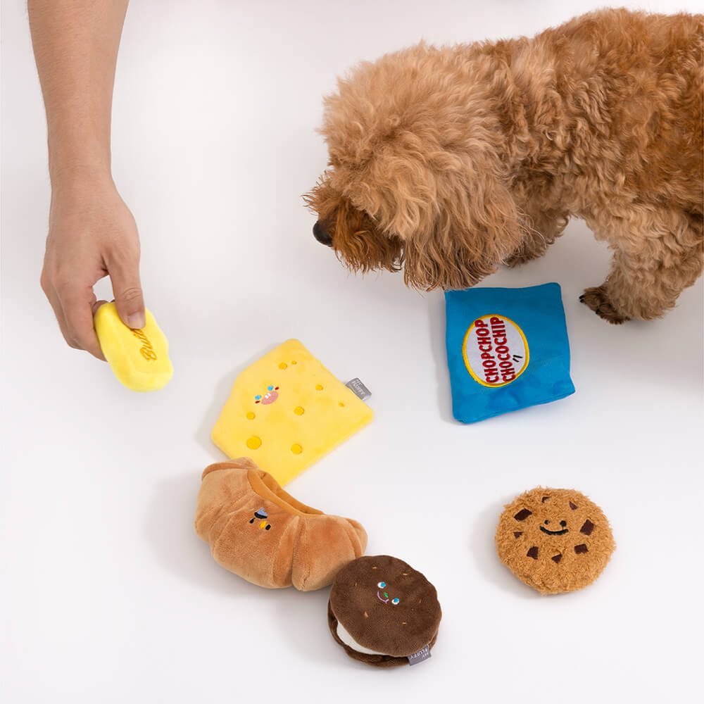 Juego de canasta de regalo de juguete para perros | Squeaky Chew Plush Tratas de lanzamiento de juguetes interactivos