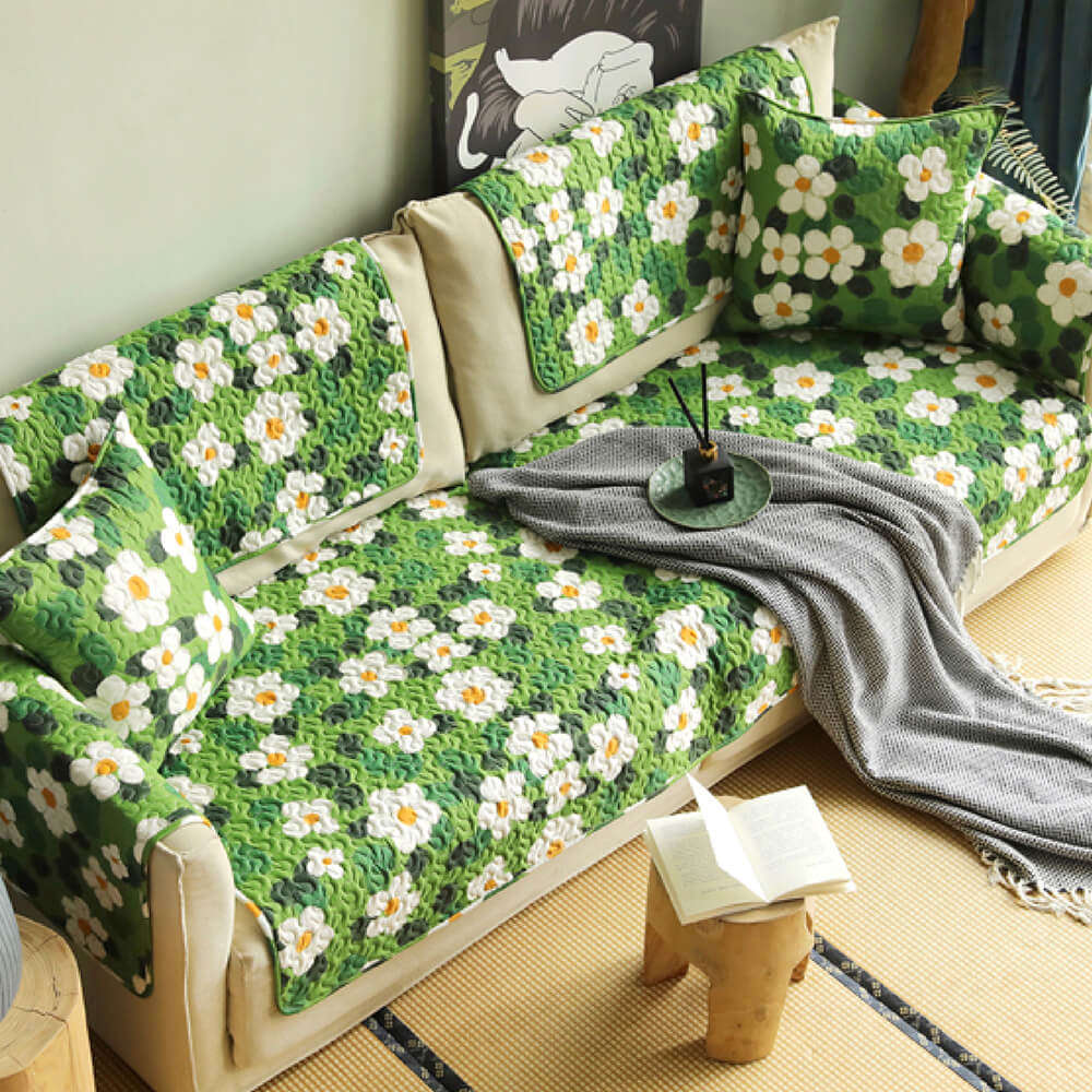 Super Soft Floral Anti-scratch Furniture Protector Couch Cover - FUNNYFUZZY