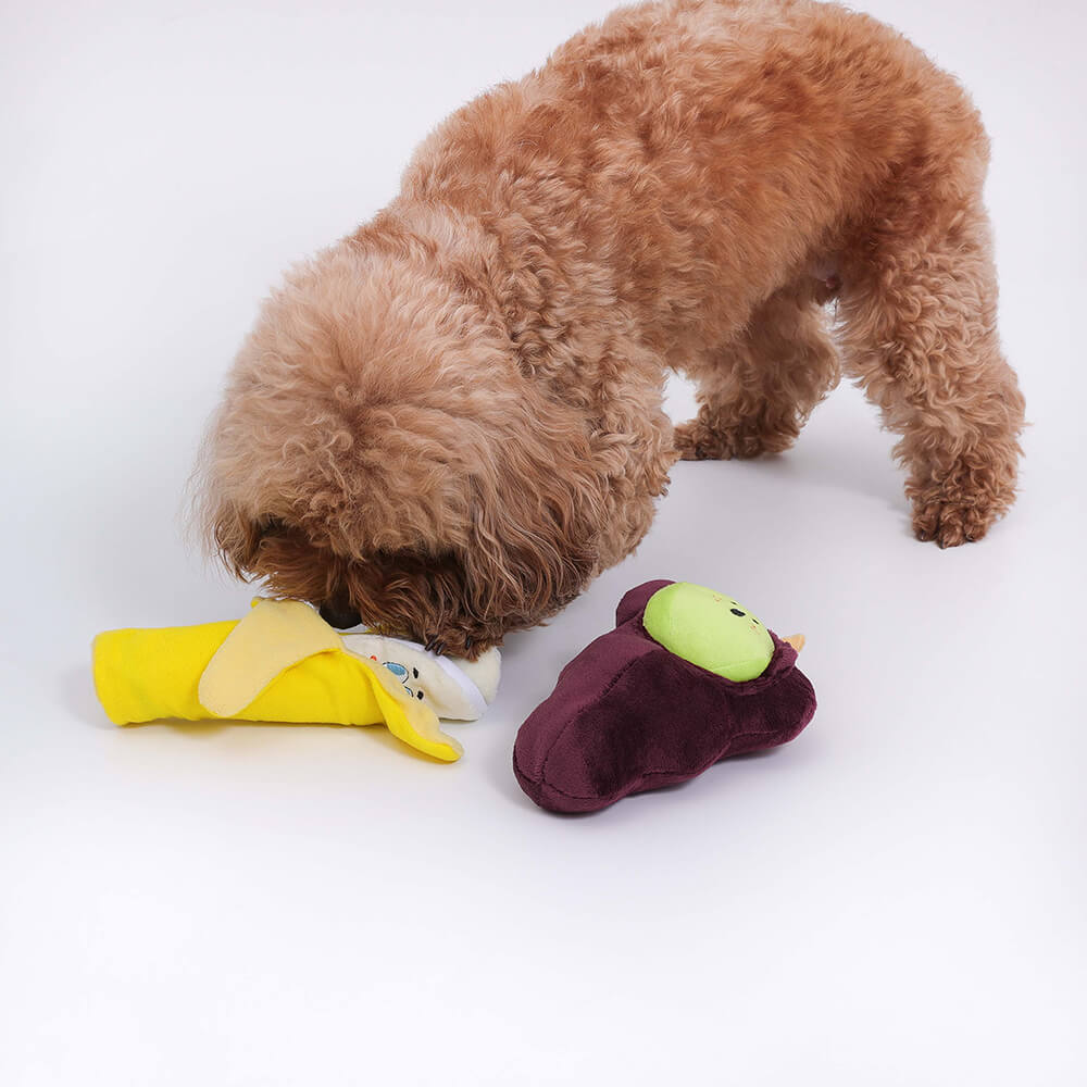 Juego de canasta de regalo de juguete para perros | Squeaky Chew Plush Tratas de lanzamiento de juguetes interactivos