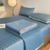 Solid Color Cooling Breathable Quilted Latex Bed Sheet Set with Mattress Protector