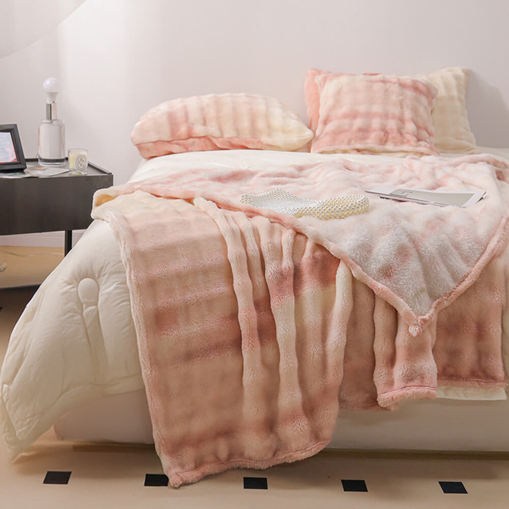 Grade de lujo Faux Rabbit Fur Soft Manta Flat Sheet