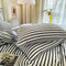 Modern Cozy Style Striped Textured Duvet Cover Bed Sheet Set