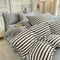 Modern Cozy Style Striped Textured Duvet Cover Bed Sheet Set