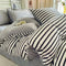 Modern Cozy Style Striped Textured Duvet Cover Bed Sheet Set