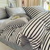 Modern Cozy Style Striped Textured Duvet Cover Bed Sheet Set