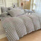 Modern Cozy Style Striped Textured Duvet Cover Bed Sheet Set