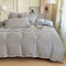 Modern Cozy Style Striped Textured Duvet Cover Bed Sheet Set