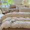 Modern Cozy Style Striped Textured Duvet Cover Bed Sheet Set