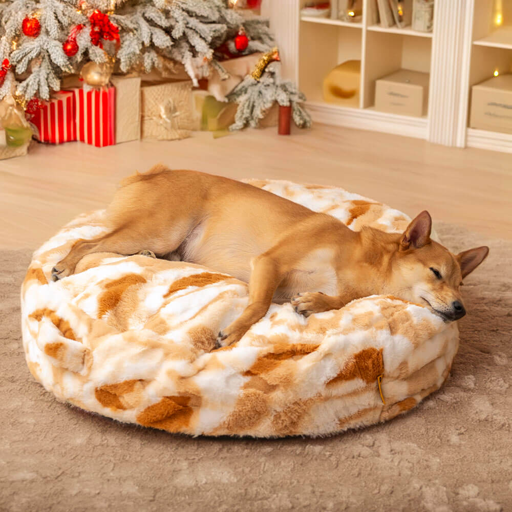 Donutas calmadas y esponjosas nubladas camas de perros redondas