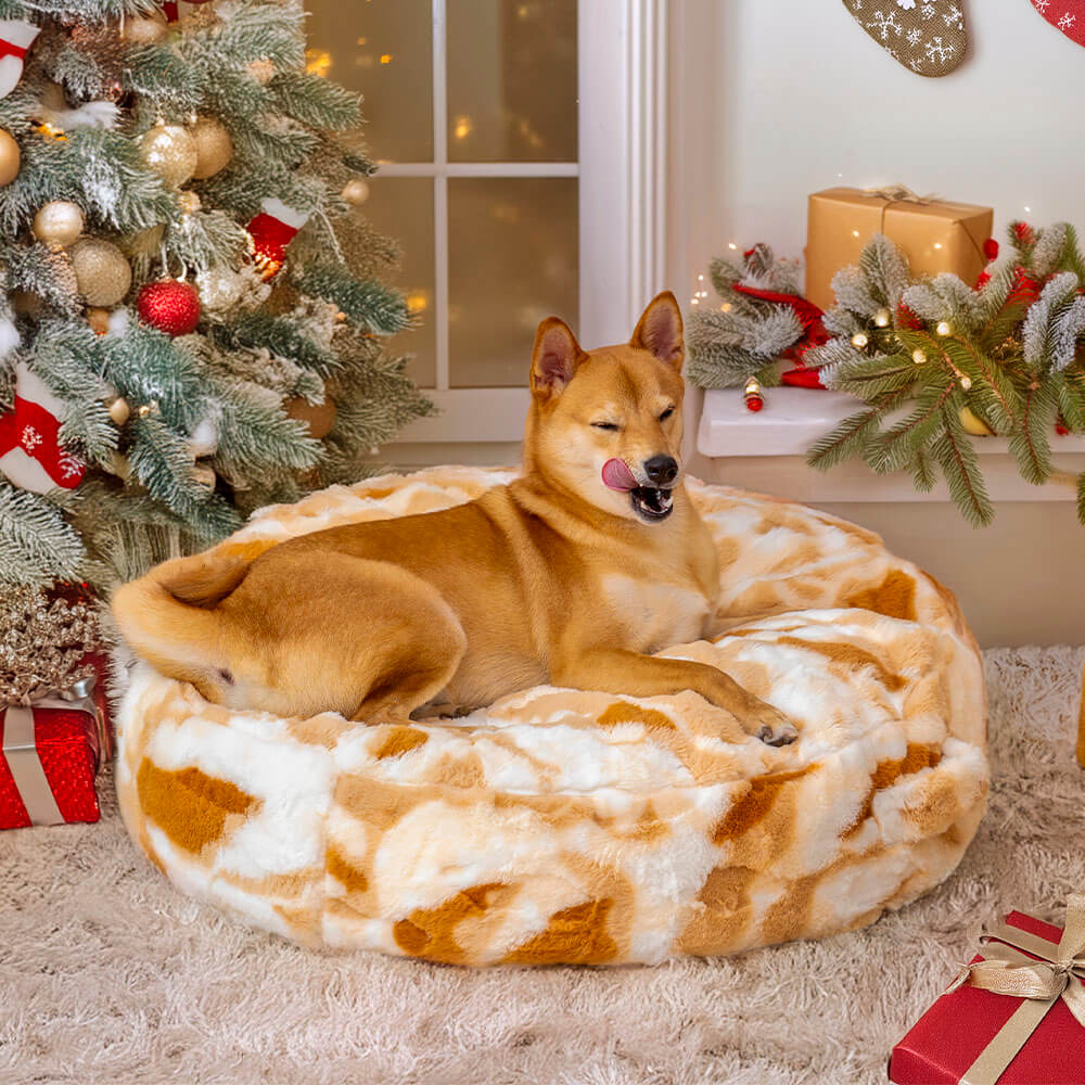 Donutas calmadas y esponjosas nubladas camas de perros redondas