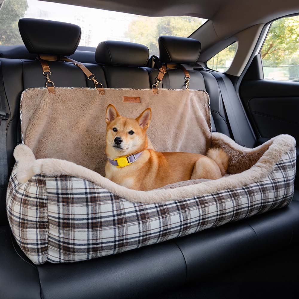 Gran clásico y esponjoso refuerzo para perros asiento para perros segura