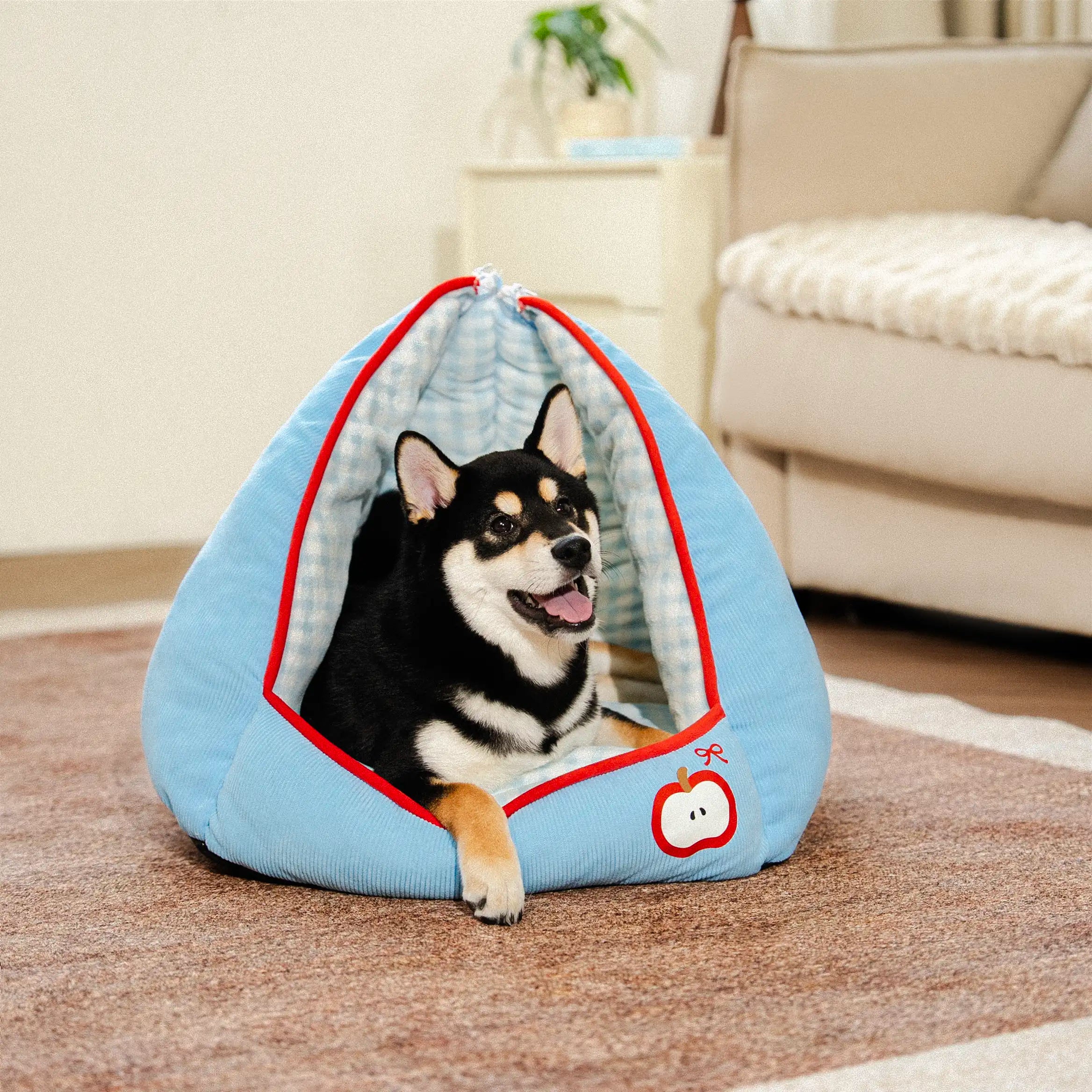 Multifunctional Semi-Enclosed Cave Dog Bed Warming Pet Bed