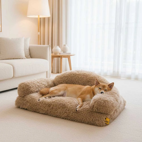 Cama de sofá de perro ortopédico de esponja y esponja de lujoso - Fluffyhaven Fluffyhaven