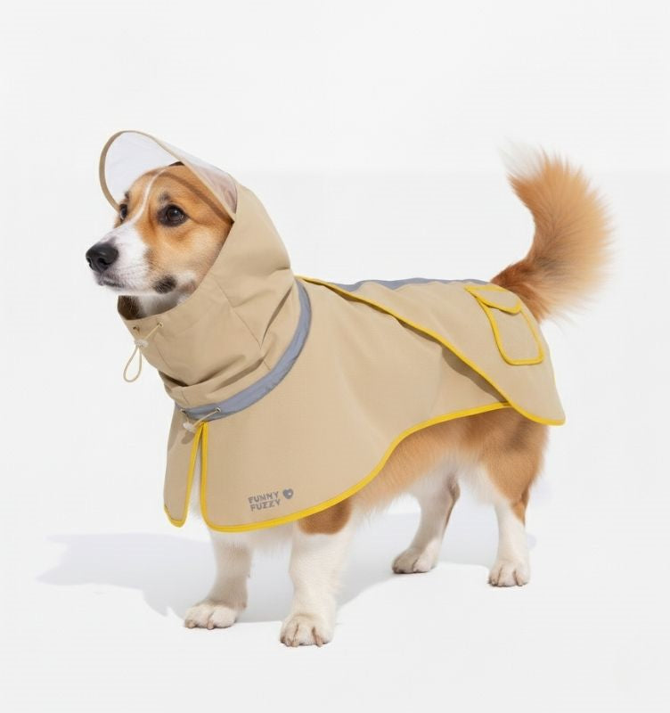 Adjustable Reflective Waterproof with Pocket Dog Human Matching Raincoat-Stay Dry