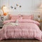 Country Style Plaid Brushed Duvet Cover Bed Sheet Set