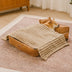 Cama de perro lavable de doble cara retro ante con almohada-Sweetdream
