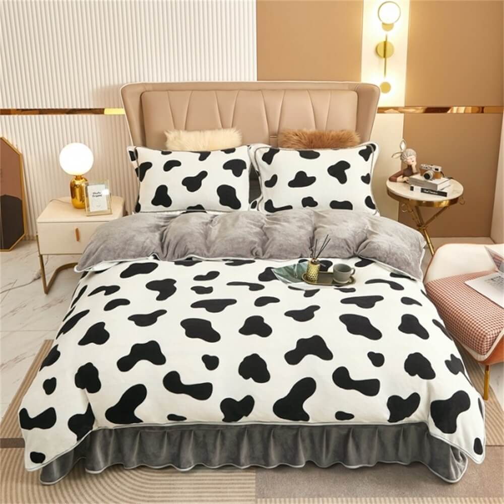 Ensemble de draps chauds en molleton de lait épais de luxe léger
