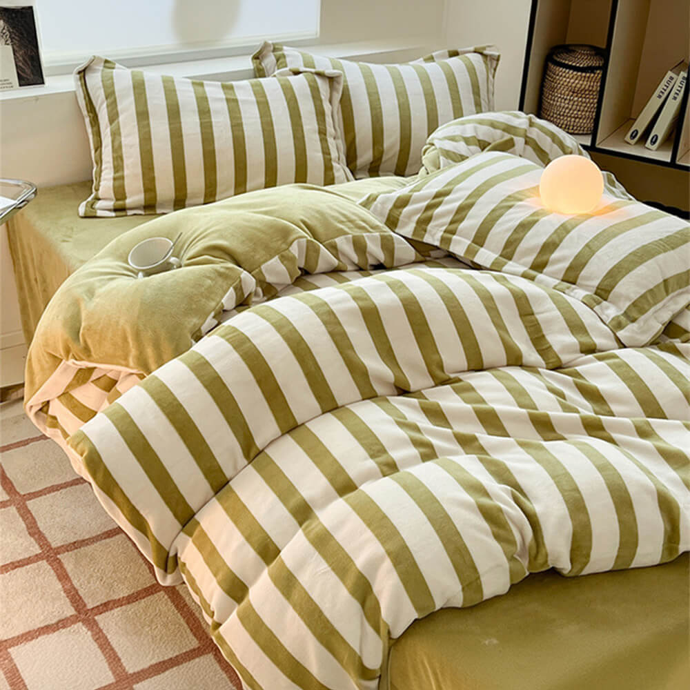 Ensemble de draps en velours de lait à carreaux confortables antistatiques