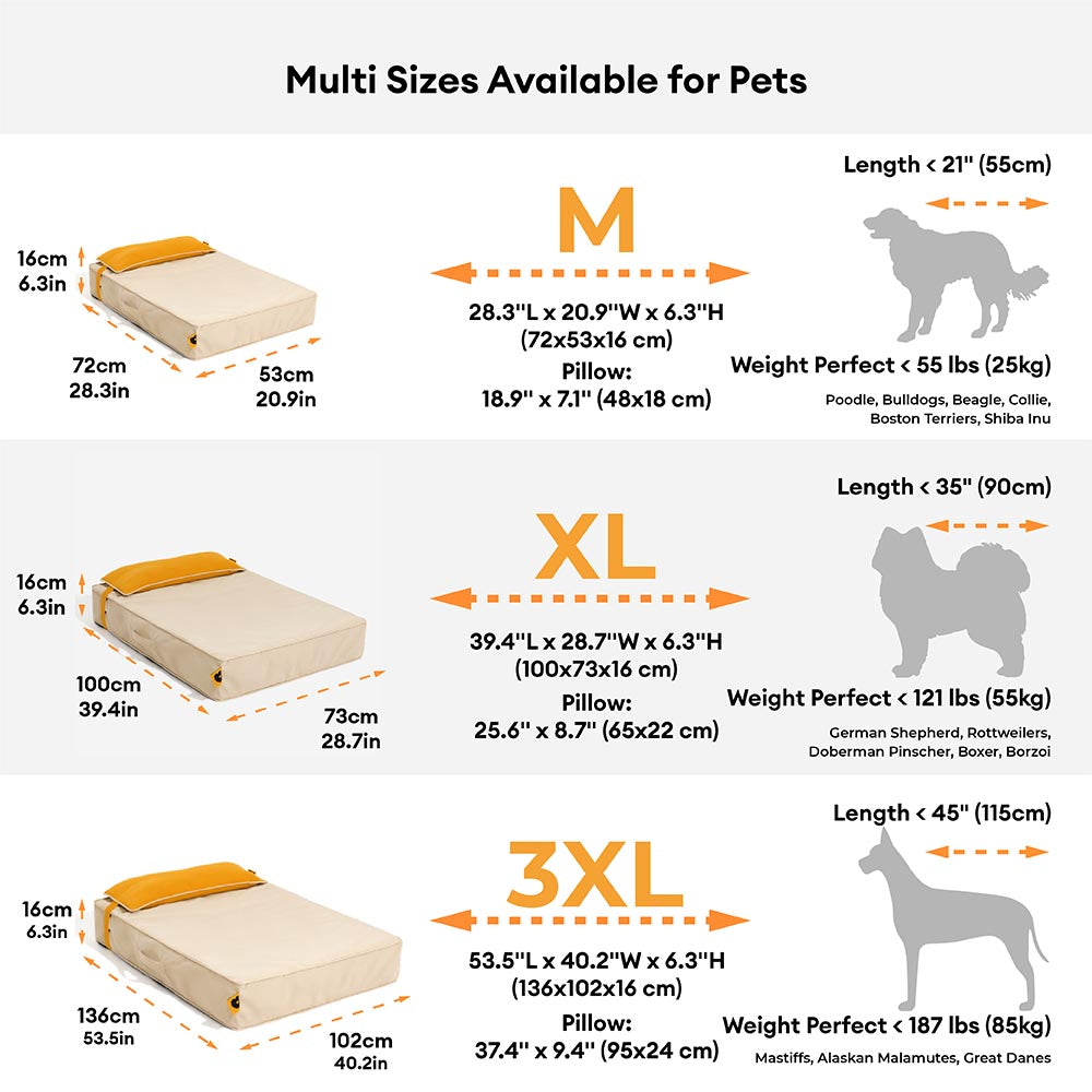 Colorblock Waterproof Removable Dog Bed Cover and Pillow Set - Everdream