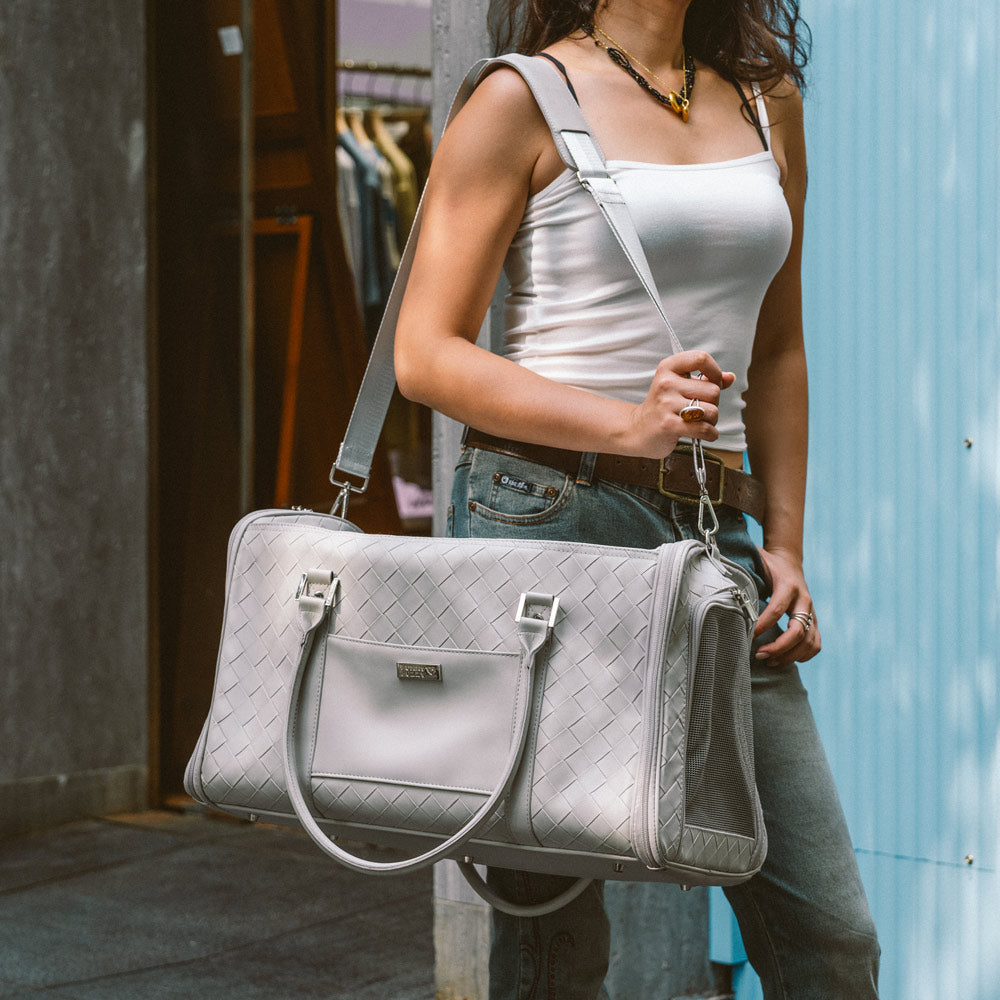 Luxury Multi-Functional Breathable Woven Leather Pet Carrier – The City Companion