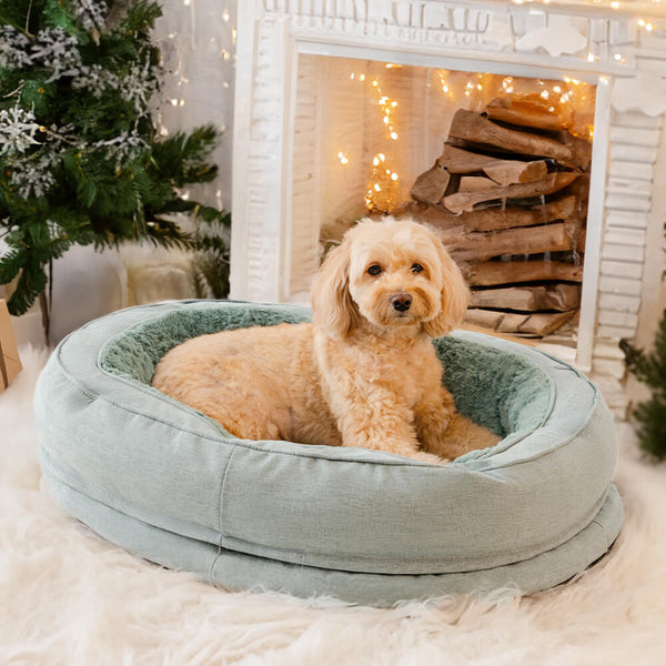 Cama de perro ortopédico de donut esponjoso
