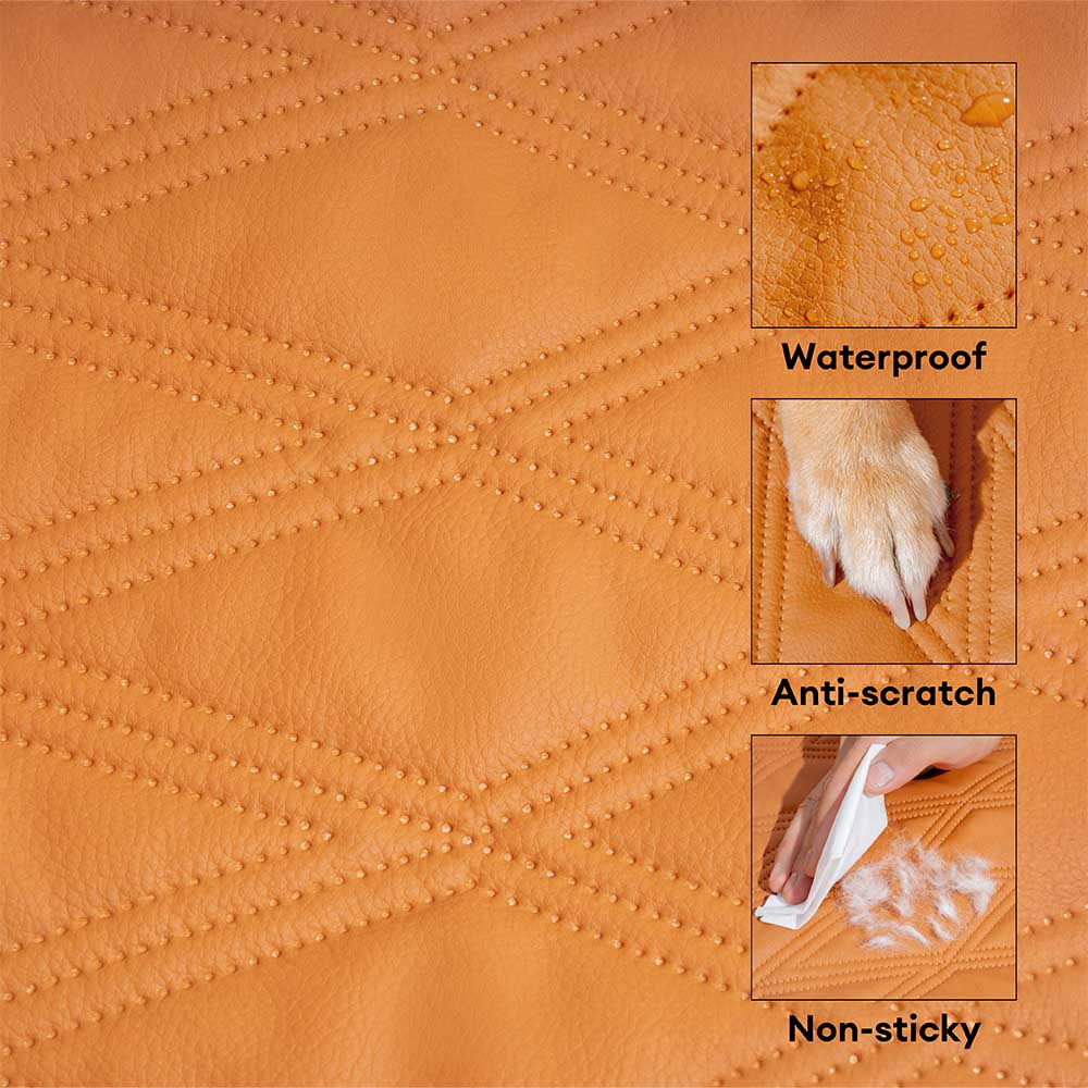 Deluxe Water-repellent Faux Leather Bolster Dog Mat Couch Cover