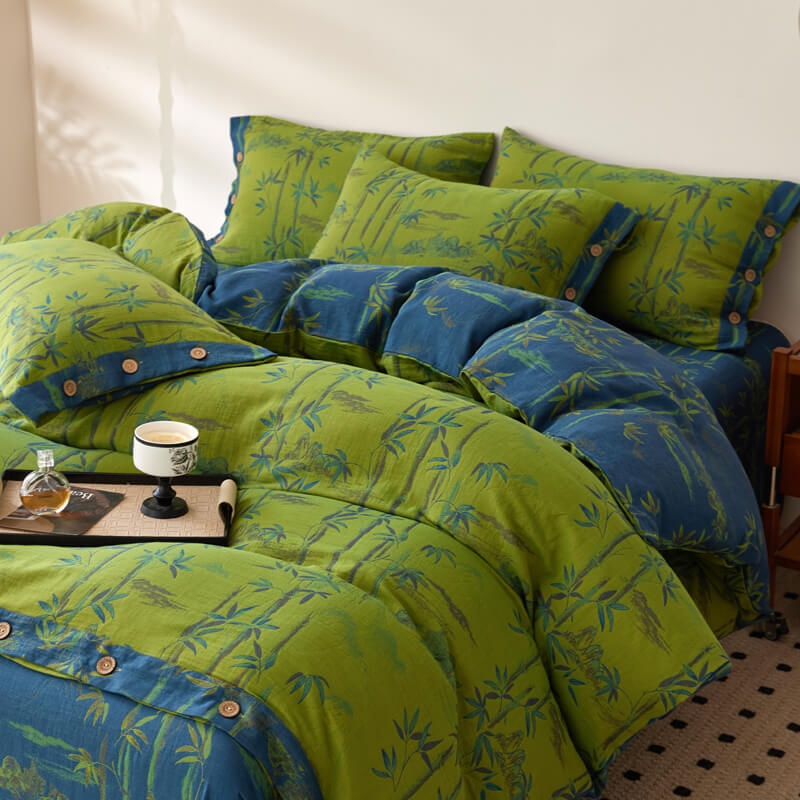 Double-Layer Cotton Yarn-Dyed Comfortable Stylish Bed Sheet Set