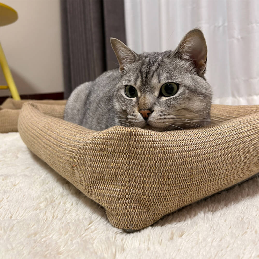 Cama de gato resistente a los rasguños de fibra de yute natural duradera
