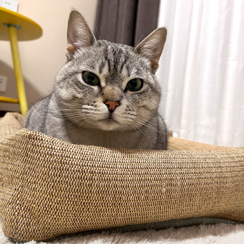 Cama de gato resistente a los rasguños de fibra de yute natural duradera