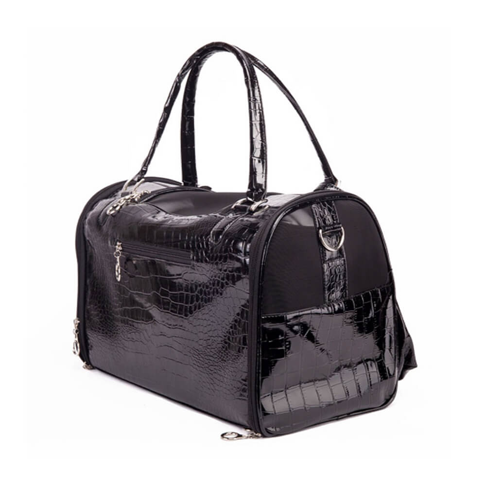 Bolsa de transportista de perros y gatos con patrón de cocodrilo de lujo con billetera