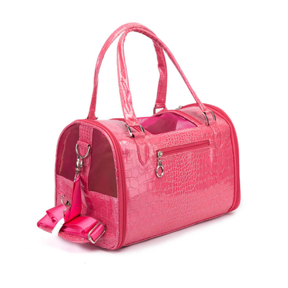 Bolsa de transportista de perros y gatos con patrón de cocodrilo de lujo con billetera