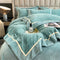 Velvet tierno y esponjoso juego de cama de lujo suave y cálido