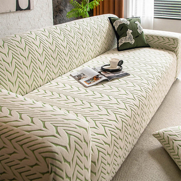Patrón de oído de trigo texturizado Jacquard Fleece Magic Couch Couch