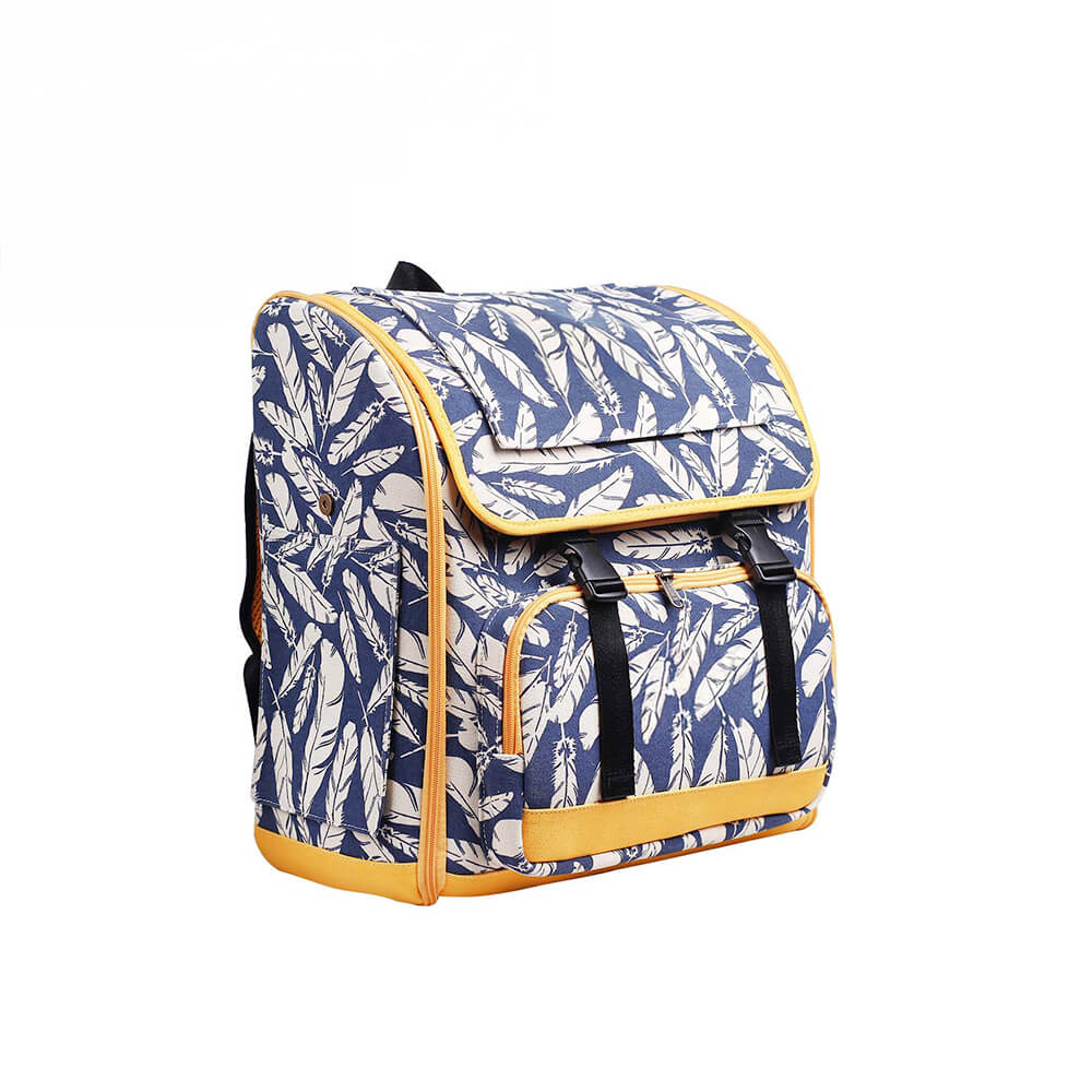 Mochila de gato de viaje de mascotas de impresión hawaiana de moda y cómoda