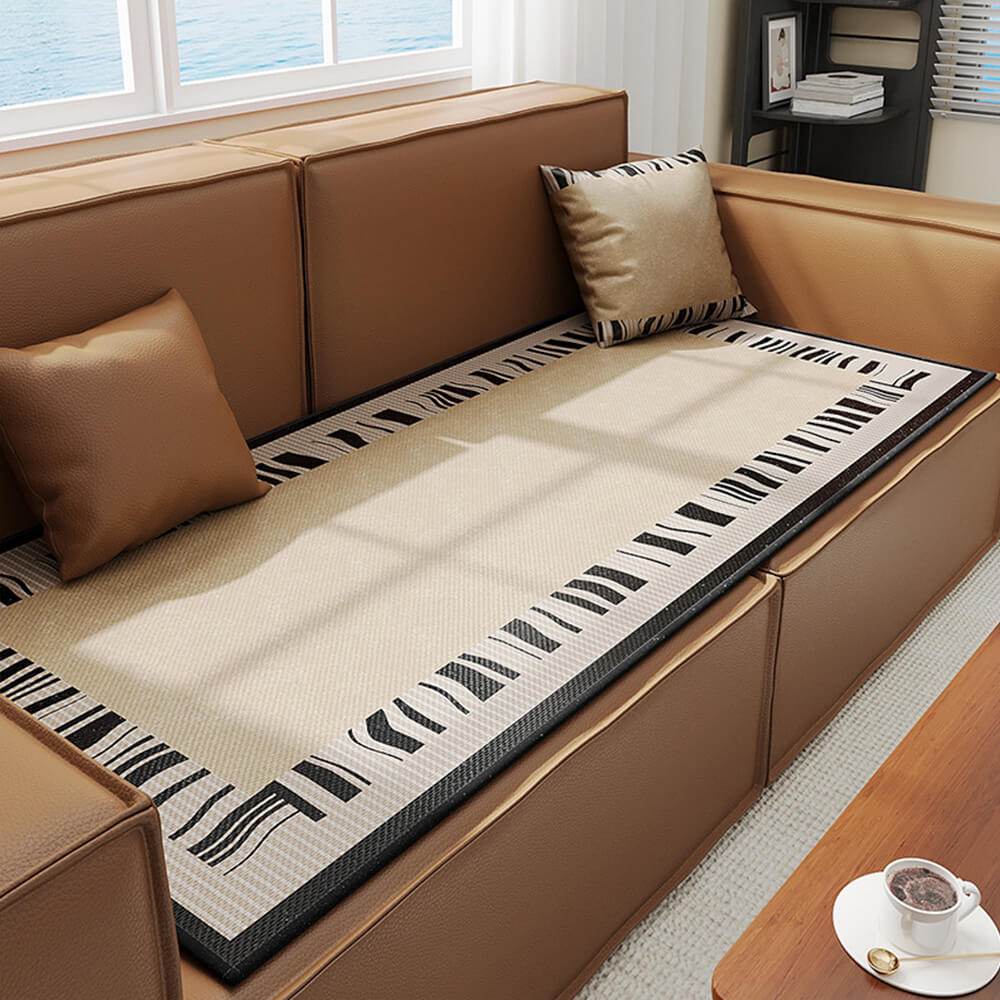 Breathable Geometric Ice Silk Non-Slip and Scratch-Resistant Couch Cover