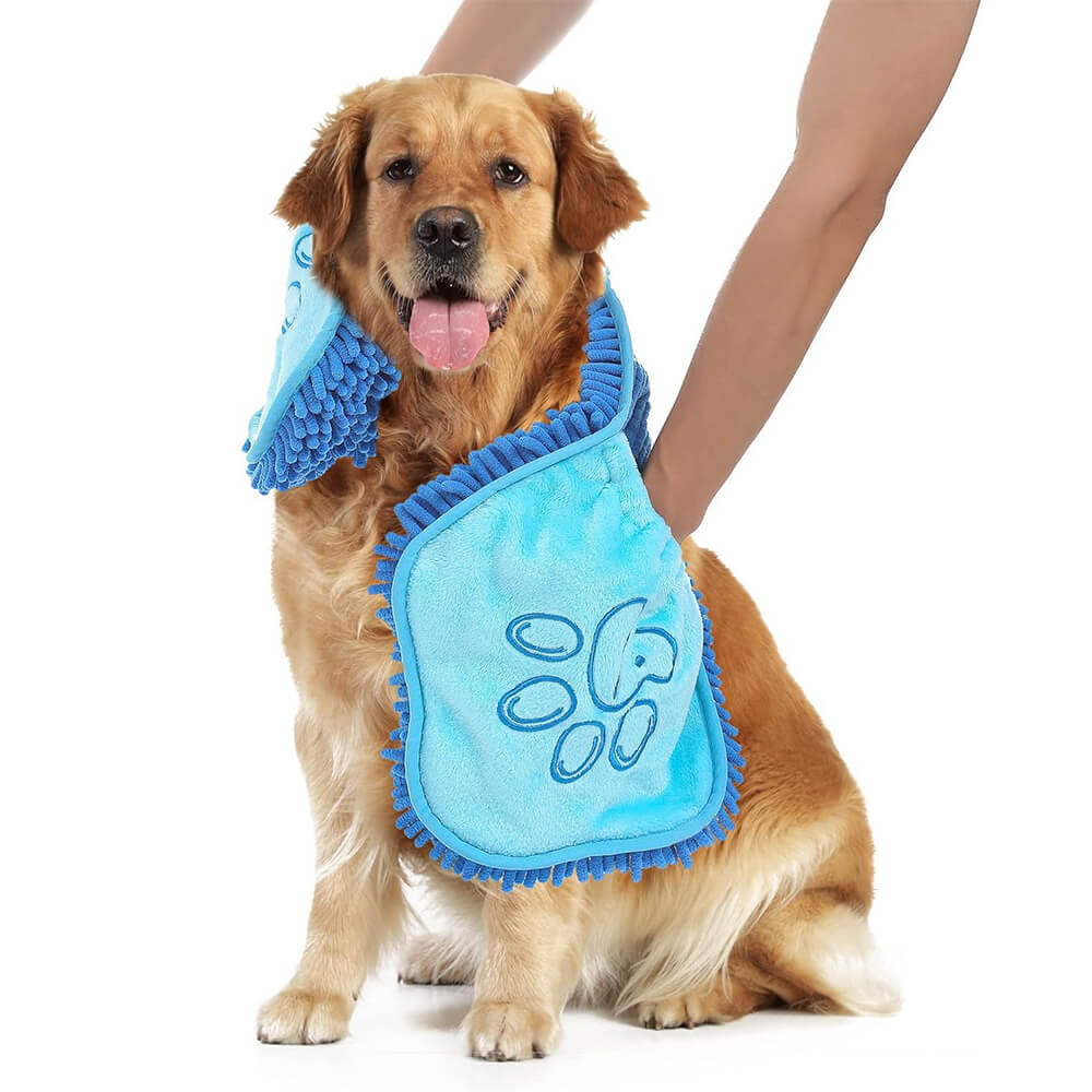 Soft and Quick-Dry Chenille Dog & Cat Bath Towel