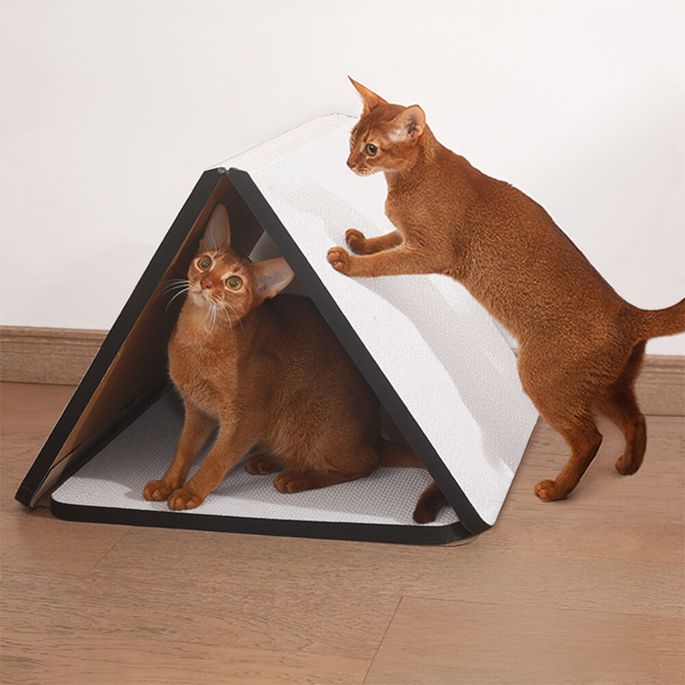 Tablero de rasguño de gato de gato de rasguño autoadhesivo triangular plegable