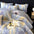 Feather-Print Brushed Cotton Breathable Comfort Bed Sheet Set