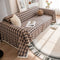 Festive Plaid Color Block Sofa Decoration Couch Cover