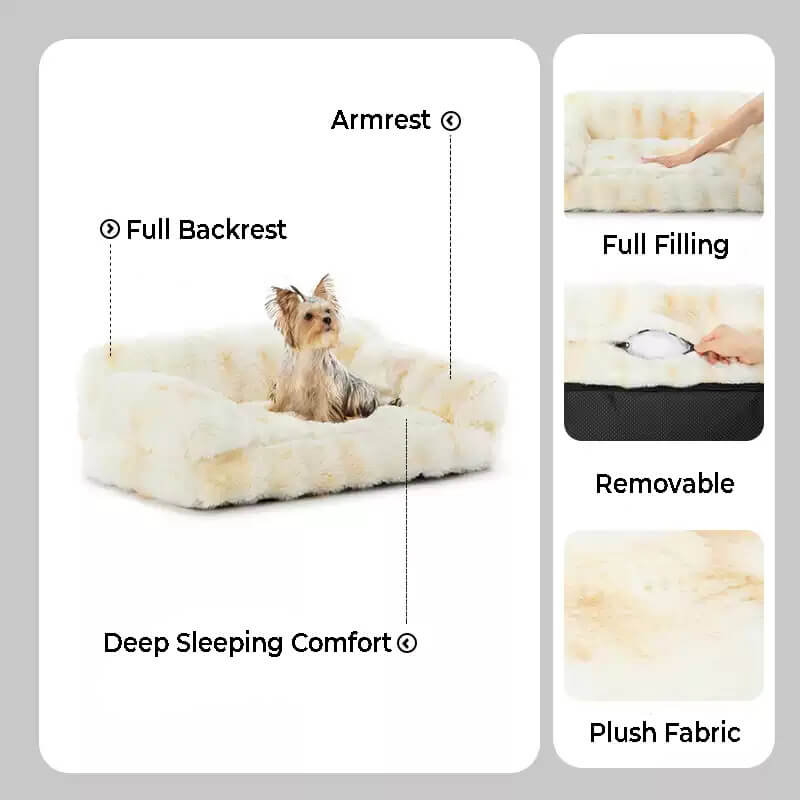 Flauschiges, verdicktes, gemütliches Haustier-Beruhigungsbett, Hunde- und Katzenschlafsofa