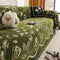 Chenille Floral Art with Tassel Edge Non-Slip Throw Couch Cover
