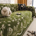 Chenille Floral Art with Tassel Edge Non-Slip Throw Couch Cover