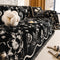 Chenille Floral Art with Tassel Edge Non-Slip Throw Couch Cover
