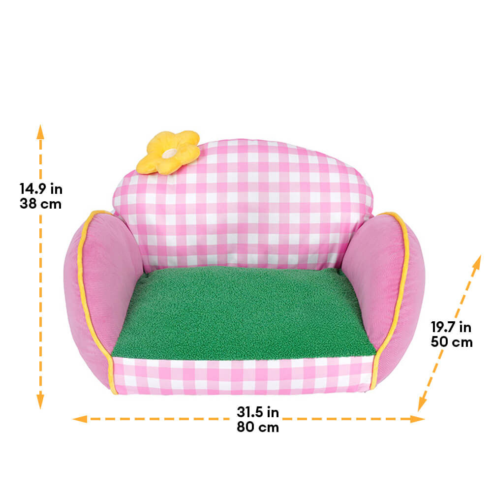 Encantador perro lavable a cuadros rosas & Sofá cama para gatos