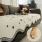 Chenile Fabric Sofa Protector Wavy Edge Non-Slip Couch Cover