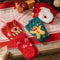 Weihnachts-Weihnachtsmann-Strickschal, passende Socken für Haustier und Besitzer