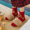 Weihnachts-Weihnachtsmann-Strickschal, passende Socken für Haustier und Besitzer