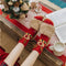 Weihnachts-Weihnachtsmann-Strickschal, passende Socken für Haustier und Besitzer