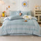Country Style Plaid Brushed Duvet Cover Bed Sheet Set