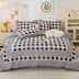 Country Style Plaid Brushed Duvet Cover Bed Sheet Set